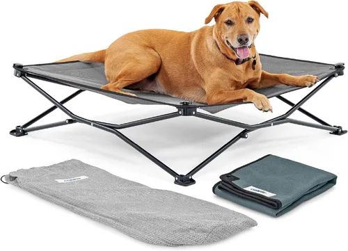 Miniatura 10 de Coolaroo On-The-Go - Kit de cama elevada para perros portátil y refrescante con tela HeatShield para perros pequeños, ligera y compacta, incluye