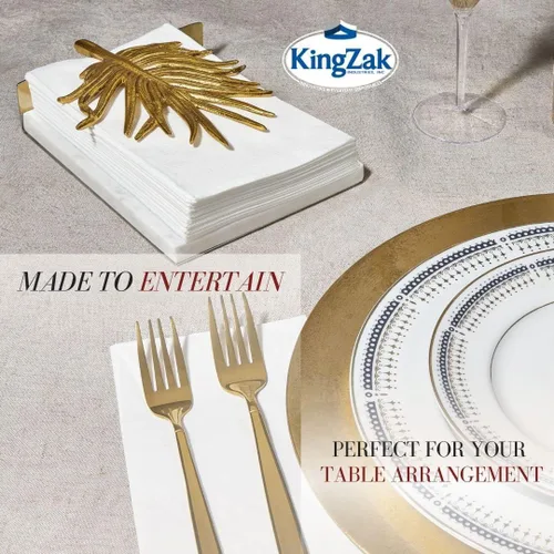 Miniatura 3 de 400 servilletas blancas de 2 capas, ocho pliegues, 16.5 x 15 pulgadas, servilletas de cena desechables, esenciales para el baño de invitados