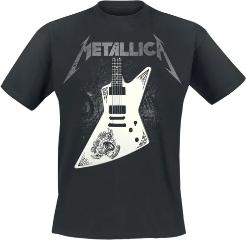 Metallica Camiseta Papa Het Guitar Band Logo Oficial Hombres Negro