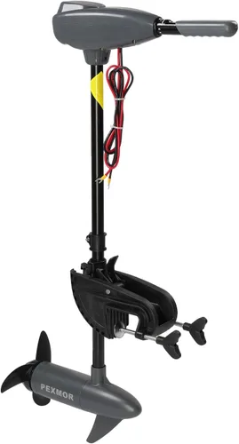 PEXMOR Motor de arrastre eléctrico de 8 velocidades, motor eléctrico fuera de borda para barco con mango ajustable e indicador LED, montado en el