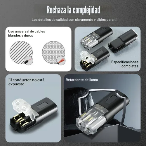 Miniatura 7 de Conector de doble cable con hebilla de bloqueo, conectores rápidos de alambre de bloqueo ignífugo, adecuado para reparaciones de emergencia, 20