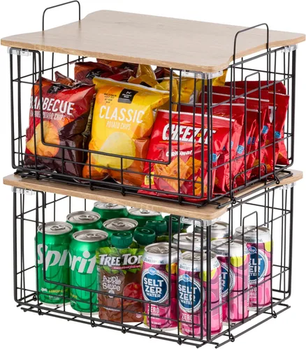 Miniatura 11 de IRIS USA Organizador de almacenamiento de cubos de alambre modulares de 6 cubos, estantería de metal ajustable y expandible para closet, baño