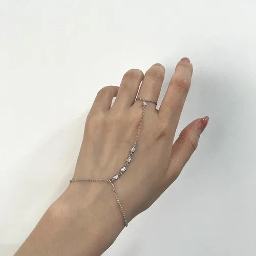 Miniatura 6 de Pulsera de plata de ley 925 para mujer, pulsera de mano para mujer, pulseras esclavas de 7 a 9 pulgadas ajustable