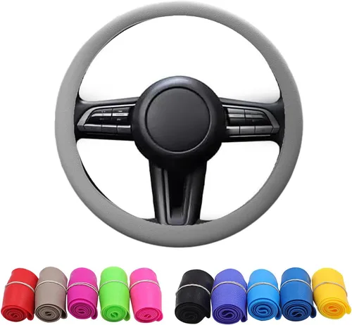 Miniatura 13 de Protector de Volante de Silicona Fresco Antideslizante, Funda Protectora de Volante, Funda Antideslizante para Volante de Coche, Funda de Volante