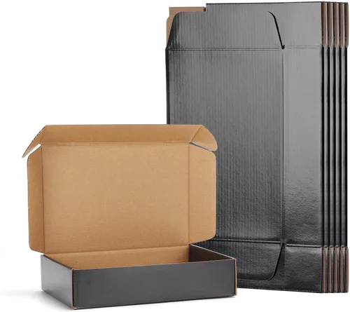 Miniatura 15 de EXYGLO Paquete de 40 cajas de envío de 6 x 4 x 3 pulgadas, cajas de cartón corrugado negras para embalaje de pequeñas empresas, mudanza, envío