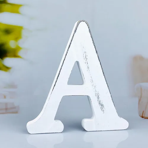 Letras de madera rústica blanca de 6 pulgadas, letras de madera sin terminar para decoración de pared, letras de pie retro blancas blancas,
