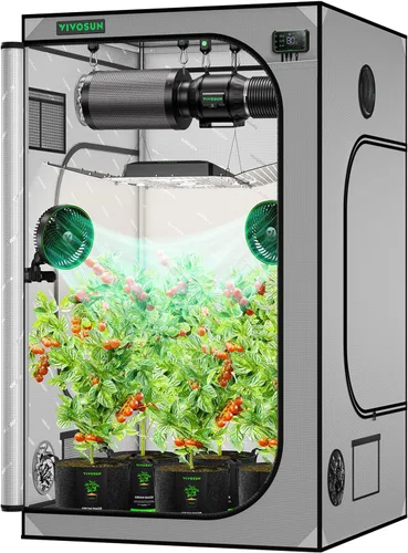 Miniatura 10 de VIVOSUN - Tienda de cultivo S326 de mylar superreflectante, ventana de observación, base con bandeja, 36 in x 20 in x 63 in para cultivo hidropónico