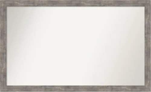 Miniatura 36 de Amanti Art Silver Bathroom Mirror for Over Sink, 24x49 Custom Made Marred Pewter Rectangle Vanity Mirror, Oversize Casual Wood Frame, Hangs Estaño