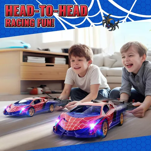 Miniatura 10 de ZIROKAY Coche de Control Remoto de Araña con Luces Intermitentes Multicolor, Coches RC de Derrape, Juguetes de Araña Regalos para Niños de 3 4 5 6 7