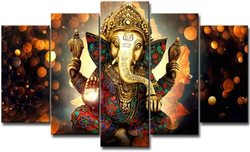 Miniatura 5 de LiftGather Pintura en lienzo para pared para sala de estar, oficina, baño, pintura decorativa, decoración moderna del hogar, 5 piezas, impresión
