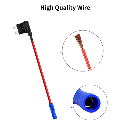 Miniatura 2 de MuHize Kit de grifos de fusibles, paquete de 5 – Grifos de adición de circuito automotriz de 12 V, adaptador de clip de bloqueo con fusible de hoja