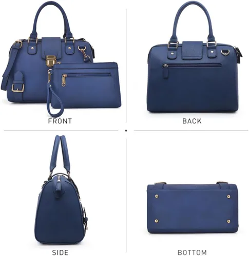 Miniatura 3 de Dasein - Bolso de mano para mujer, diseño de barril, cuero vegano, bolso de hombro, con asa superior, a la moda, bolso de trabajo