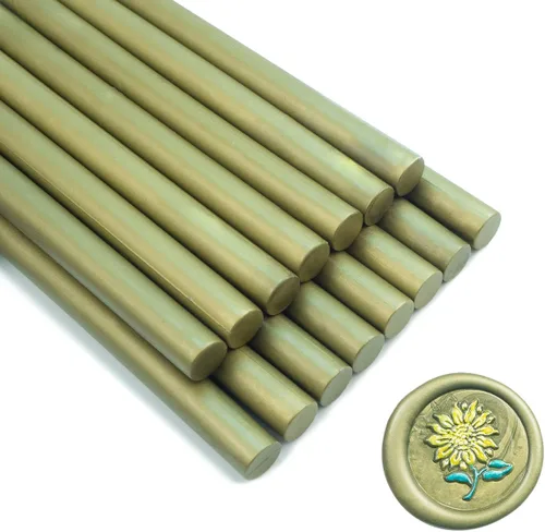 Miniatura 15 de Barra de sellado de cera, 15 piezas de pistola de pegamento para invitaciones de boda, tarjetas, sobres, oro rosa, material de cera flexible