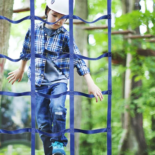 Miniatura 4 de Red de escalada para niños al aire libre Red de carga de escalada – 71 x 43 pulgadas escalera de cuerda de poliéster para gimnasios de la selva