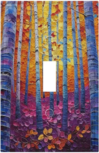 Cubiertas Decorativas de Interruptor de Luz de Arte Colorido Árbol Único Interruptor de Palanca Placa de Pared Interruptor Decorativo Placa