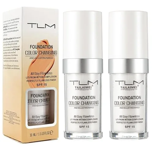Miniatura 4 de TLM - Juego de 5 piezas de maquillaje que cambia de color, líquido mate, cobertura completa, control de aceite, cubierta invisible transpirable