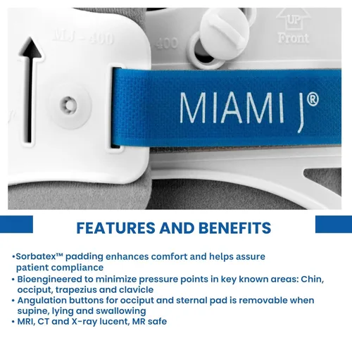 Miniatura 5 de Ossur Collar cervical Miami J - Alivia el dolor y la presión en la columna vertebral Inmovilizador de vértebras C-Spine Almohadillas