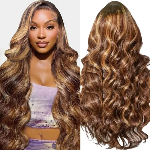 Miniatura 37 de Peluca de cabello humano con encaje frontal de onda corporal, rubio 613, brasileña 13x4, peluca frontal de encaje rubio de 200 densidad, nudos Rubio