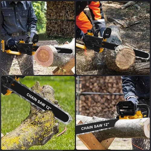 Miniatura 5 de Motosierra inalámbrica 3 en 1 para batería Dewalt de 20 V máxima, sierra de cadena portátil de mano de 12 pulgadas/8 pulgadas/6 pulgadas, 1000 W