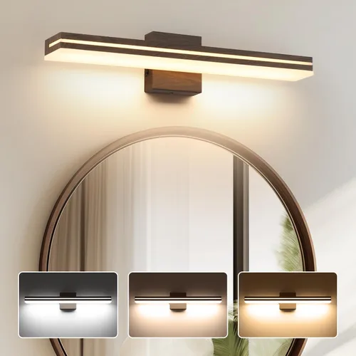 Miniatura 28 de SineRise Barra de Luz LED Moderna para Tocador de Baño de 16 Pulgadas, Accesorios de Iluminación de Pared de Baño Modernos de Acrílico Cromado Sobre