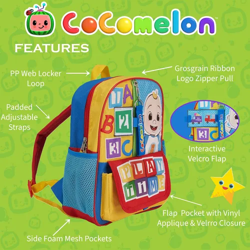Miniatura 6 de AI ACCESSORY INNOVATIONS Cocomelon JJs Playtime - Mini mochila interactiva para niños y niñas mochila escolar preescolar con espalda acolchada