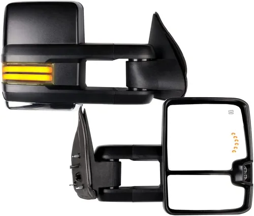 Miniatura 59 de Juego de montaje de espejos laterales Compatible con 1987-2002 para Jeep Wrangler con puerta media, plegable manual, espejo negro manual texturizado
