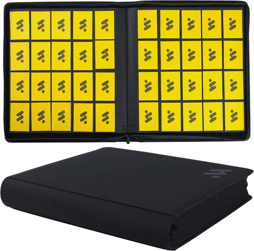 Miniatura 16 de Carpeta de tarjetas con 12 bolsillos, carpeta de tarjetas intercambiables con capacidad para hasta 1200 tarjetas con 50 fundas, álbum con cremallera