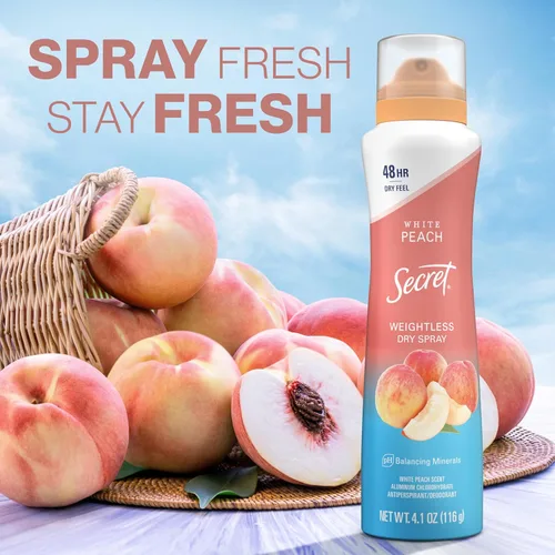 Miniatura 5 de SECRET - Desodorante antitranspirante en aerosol para mujeres, 48 horas de protección sin peso contra el sudor y el olor, suave para la piel, aroma