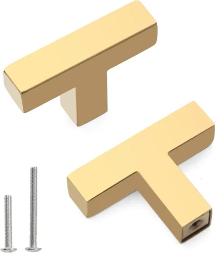 Miniatura 11 de Tiradores para gabinete dorados, manijas cuadradas para cajones, paquete de 2, manijas de acero inoxidable para cocina de 13-4/5 pulgadas, herrajes