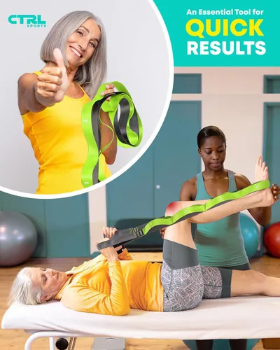 Miniatura 6 de Correa elástica con bucles, banda elástica no elástica para terapia física, correa de yoga para equipo de estiramiento, bandas elásticas