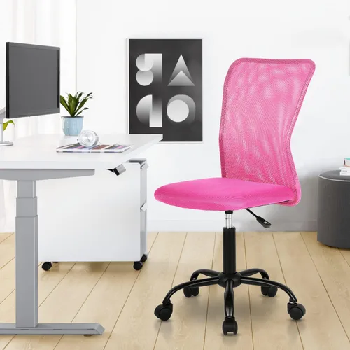 Miniatura 2 de Silla de oficina en casa, sillas de escritorio pequeñas, silla de costura, sin brazos, sillas de computadora con soporte lumbar, respaldo medio