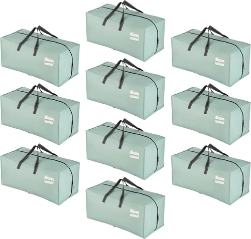Miniatura 36 de VENO Paquete de 2 bolsas de mudanza, correas de mochila, mudanza, cajas de almacenamiento universitario, con tapas, resistentes, extragrandes, asas