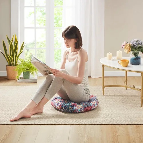 Miniatura 8 de Codi Juego de 2 Almohadas de Suelo para Meditación, Almohadas Boho para Sentarse para Adultos y Niños, Cojín Grande para Yoga Sala de Estar Tatami