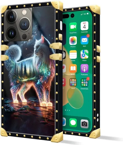 Miniatura 31 de DAIZAG Funda compatible con iPhone 14 Pro Max, funda de Angel Wings Girl para iPhone 14 Pro Max, decoración de metal de TPU suave a prueba de golpes