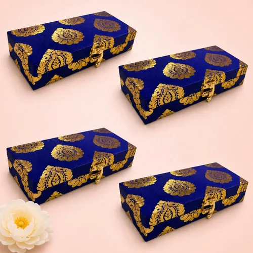 Miniatura 14 de LOVENSPIRE Caja organizadora de viaje de brocado, 4 unidades, cajas de regalo para bodas indias musulmanas paquistaníes punjabi, recuerdo de Nikah