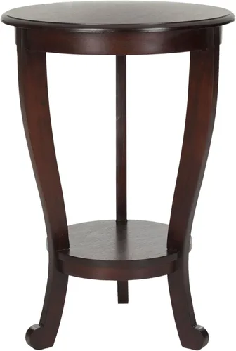 SAFAVIEH Furniture - Mesa de pedestal Mary - Cereza oscura - Madera maciza - Diseño de pedestal de granja - Ideal para sala de estar, entrada,