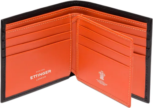 Miniatura 3 de Ettinger Billetera Billetera para hombre con 12 ranuras para tarjetas de crédito, NegroNaranja