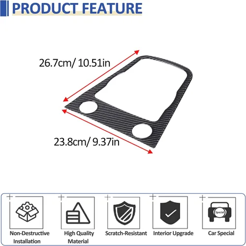 Miniatura 3 de Daeiclru Cubierta de fibra de carbono real para el panel de cambios del interior del automóvil, compatible con Jaguar F-TYPE 2013-2022, accesorios