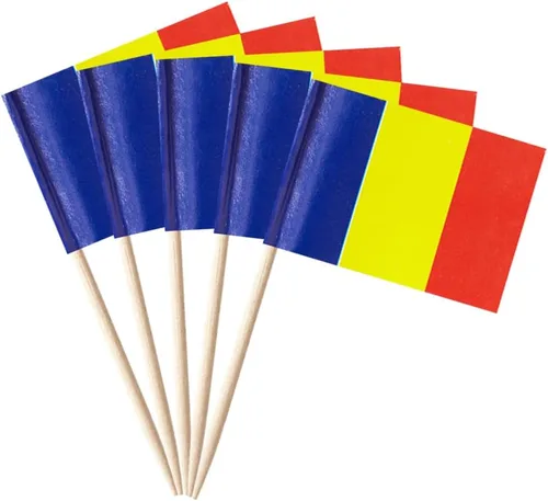 Miniatura 24 de stidsds 100 banderas de Albania con palillos de dientes de Albania, mini adornos pequeños para cupcakes albaneses, banderas de palo para fiesta
