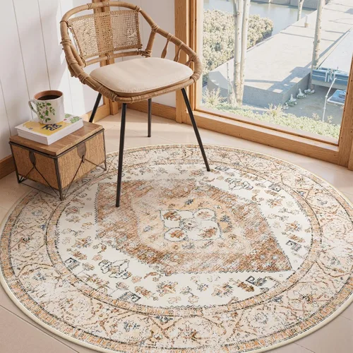 Miniatura 32 de Lahome - Tapete con diseño bohemio, pequeño, antideslizante, lavable, ultradelgado, con estampado oriental desgastado, para entrada, cocina