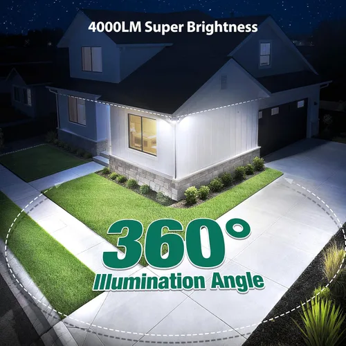 Miniatura 2 de Luces solares para exteriores, 4000LM con 5 cabezas, sensor de movimiento, 236 LEDs, 3 modos, luces de pared de seguridad IP65 impermeables, luces