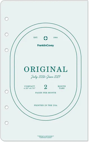 Miniatura 2 de FranklinCovey - Pestañas originales de calendario mensual de dos páginas (compacto, julio de 2026 - junio de 2027)
