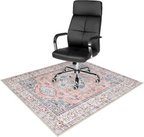 Miniatura 8 de Anidaroel Alfombrilla para silla de 48"x60" para piso de madera dura/piso de azulejos, alfombrilla de silla de escritorio para pisos duros, Rojo