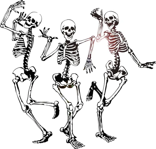 Calcomanía de vinilo para pared, diseño de esqueletos bailarines, fiesta, terror, Halloween, decoración grande (982ig), color blanco