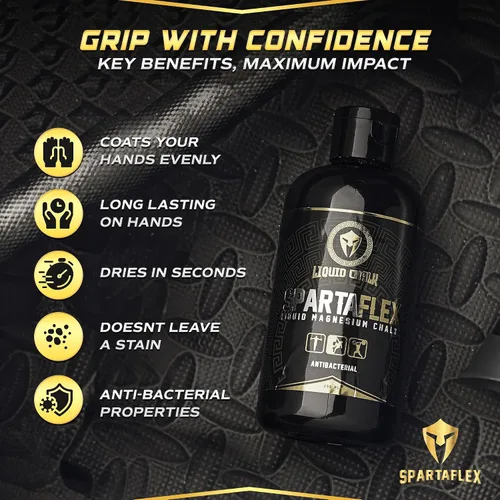 Miniatura 3 de SpartaFlex Tiza líquida profesional de 8.5 fl oz para levantamiento de pesas, escalada en roca, gimnasia, tiza de levantamiento de pesas, tiza