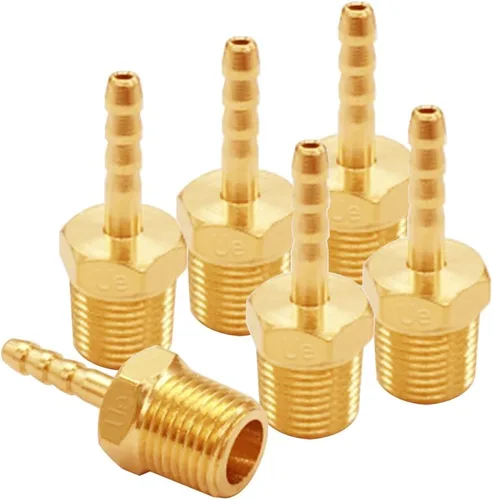 Miniatura 15 de Uenede 6 accesorios de púas de manguera de latón de 1/2 pulgada NPT macho a 1/2 pulgadas, conector adaptador de púas incluye 6 abrazaderas de acero