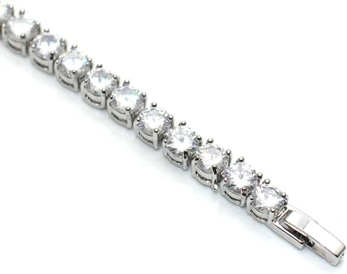 Miniatura 4 de Harry and Henry Pulseras de perlas de 3 capas para mujer, pulsera de diamantes de imitación brillantes, pulsera abierta de perlas de cristal