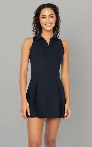 Miniatura 4 de 90 Degree By Reflex Vestido de tenis plisado con espalda cruzada y cuello