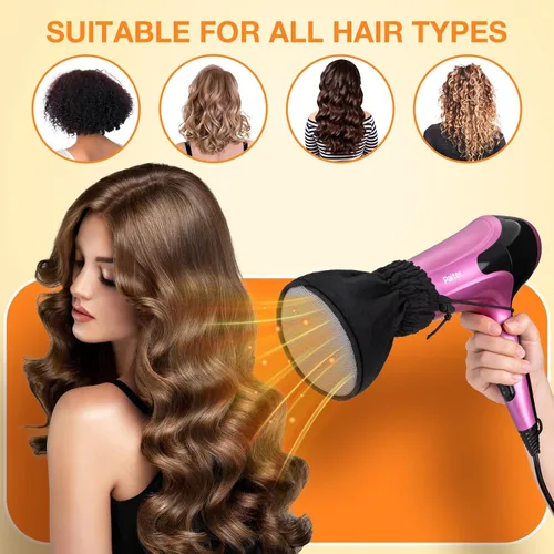 Miniatura 9 de Noverlife Difusor de secador de pelo, tapa difusora universal para secadora de pelo, accesorio de doble capa de nailon para secador de pelo, funda