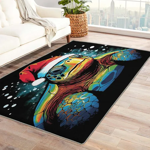 Miniatura 8 de Alfombra de rana navideña y decoración del hogar, alfombra de 2 x 3 pies, alfombras anfibias para entrada, sala de estar, dormitorio, alfombra